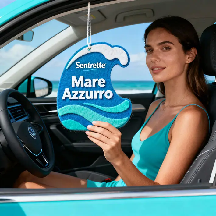 cel mai bun odorizant auto personalizat produs în Italia de Sentorette cu esențe exclusive și parfum de durată